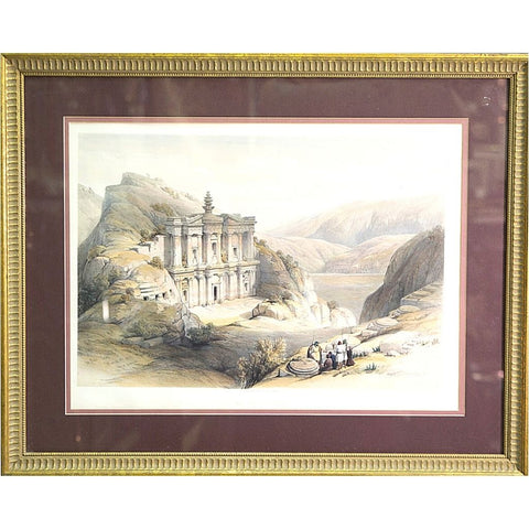 EL Deir - Petra - Jordan - David Roberts Original Lithograph 1841