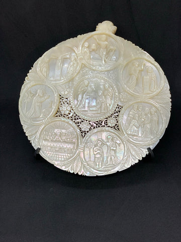Mother of pearl Hand Engraved Shell Bethlehem