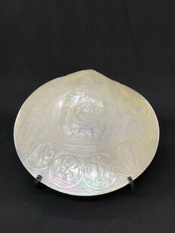 Hand Engraved mother of pearl Shell circa 1900