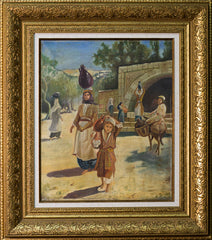 An Original Painting Nazareth, Mary's Well circa 1900